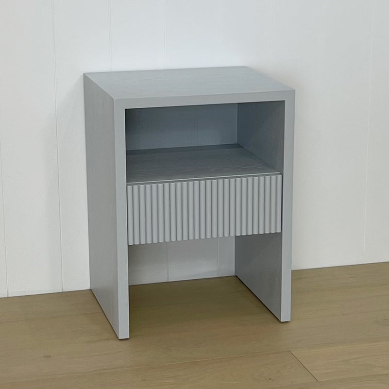 Alice Bedside Table Grey Low Drawer